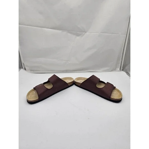 NATURAL WALK by Livergy Men's 2 Strap Buckle Brown Slip On Sandals Size 10 - Picture 7 of 10